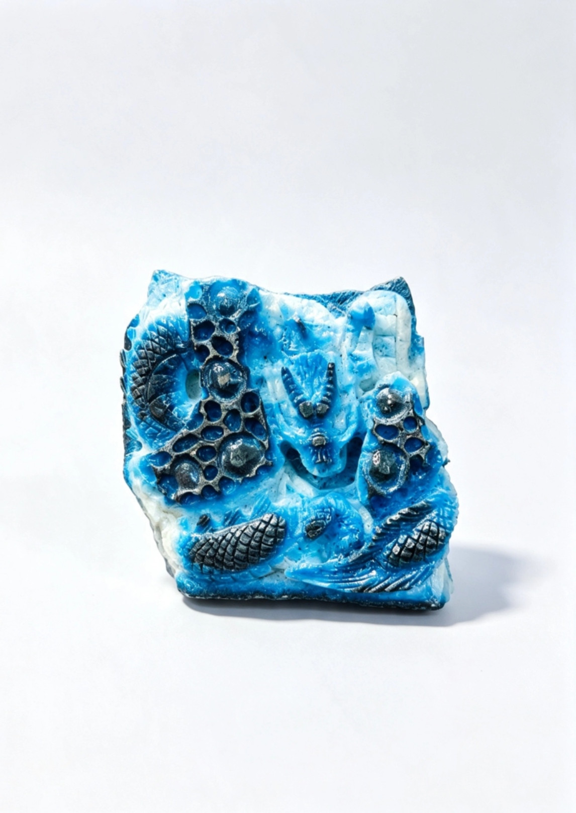 Ukiran naga ,bahan blue ice gracierite (rare)